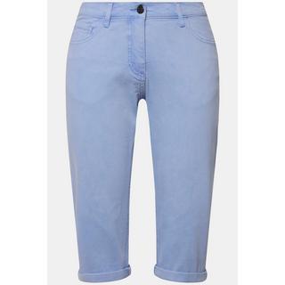 Ulla Popken  Boyfriend-Jeanscapri, weites Bein, Elastikbund 