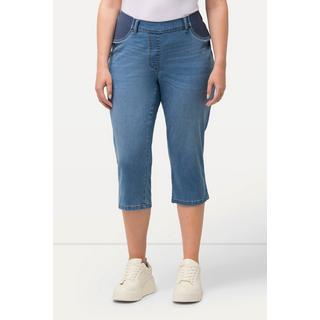 Ulla Popken  Corsaire en jean stretch Sienna, jambe étroite et taille élastique 