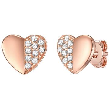 Femme Puces d'oreilles en argent Coeur