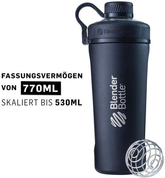 Blender Bottle  26oz / 770ml BlenderBottle Radian Thermo Edelstahl, Black 