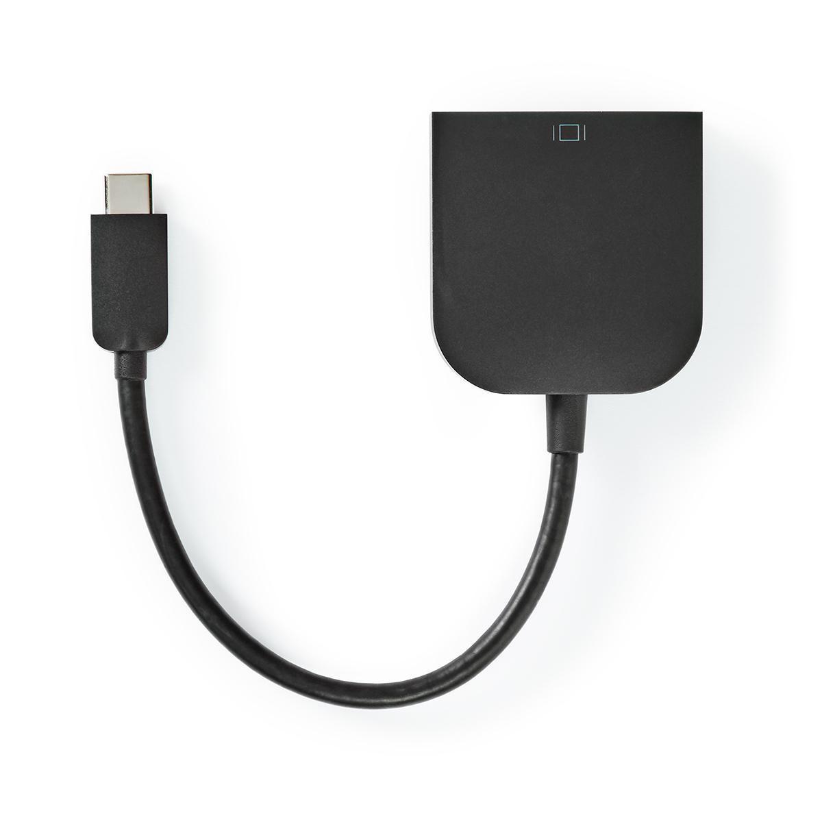 USB-C™ Adapter | USB 3.2 Gen 1 | USB-C™ Stecker | DVI-D 24+1-Pin Buchse | 1080p | 0,20 m | Rund | Vernickelt | PVC | Schwarz | Plastikbeutel