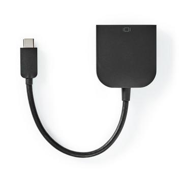 Adaptateur USB-C™ | USB 3.2 Gen 1 | USB-C™ mâle | DVI-D 24+1 broches femelle | 1080p | 0.20 m | Rond | Nickelé | PVC | Noir | Sachet en plastique