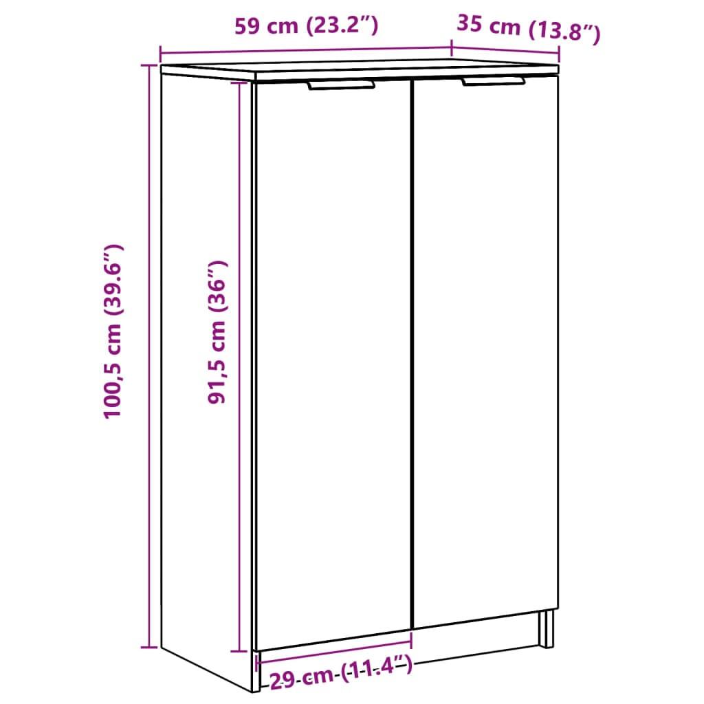 VidaXL Armoire à chaussures bois d'ingénierie  