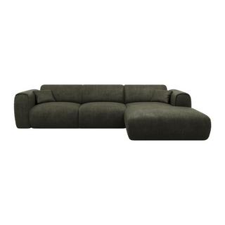 Vente-unique Großes Ecksofa - Ecke rechts - Strukturstoff - Olivgrün - POGNIA  