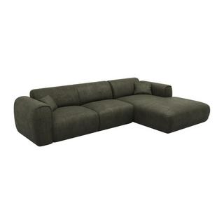 Vente-unique Großes Ecksofa - Ecke rechts - Strukturstoff - Olivgrün - POGNIA  