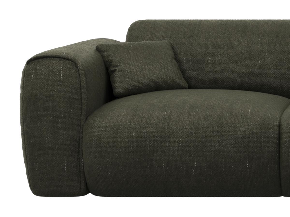 Vente-unique Großes Ecksofa - Ecke rechts - Strukturstoff - Olivgrün - POGNIA  