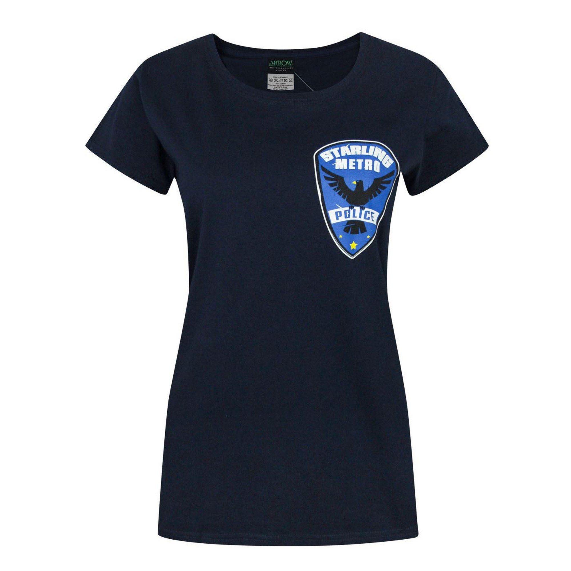 Image of Tshirt Mit Starling City Metro Police Design Damen Blau S