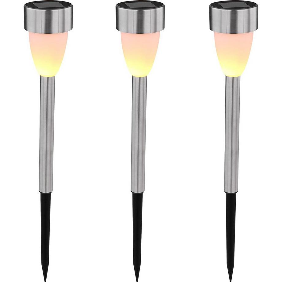 mutoni Solarleuchte Edelstahl 3xLED  