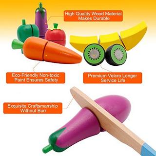 Activity-board  Jouer aux accessoires de cuisine, accessoires de cuisine pour enfants en bois, jouets en bois pour enfants de cuisine, jouets éducatifs de simulation de cuisson de fruits, légumes et viandes 