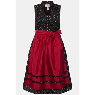 Ulla Popken  Dirndl, Blüten, Schmuckknöpfe, V-Ausschnitt, ärmellos 