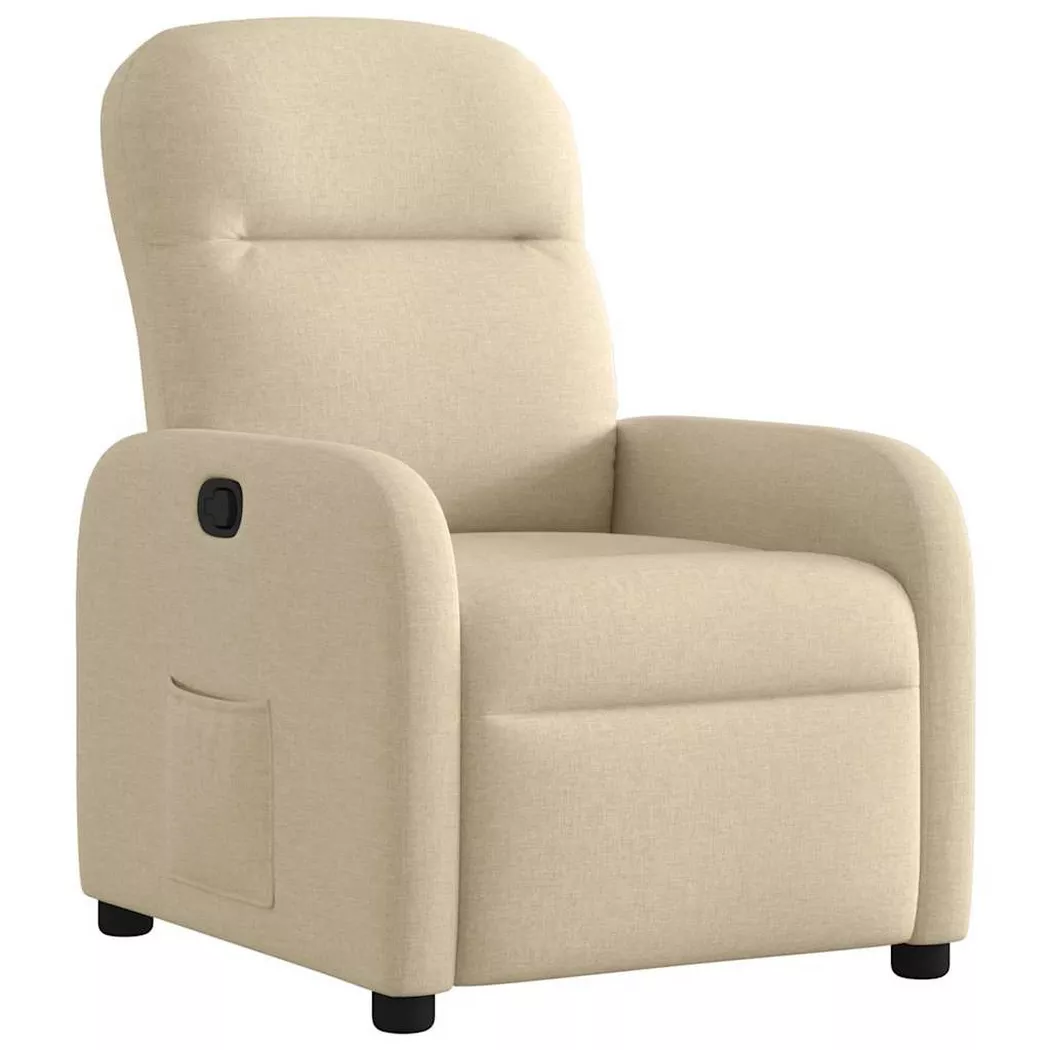 VidaXL - Fauteuil inclinable tissu, One Size, Blanc cassé