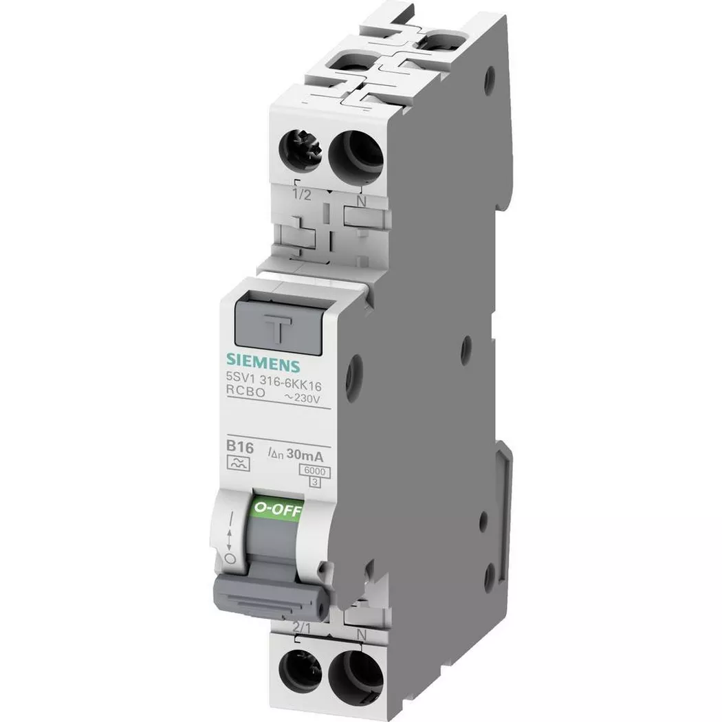 Siemens 5SV13167KK13 RCBO 2-pin 13A 0.03A 230V FI/LS compact 6kA t...