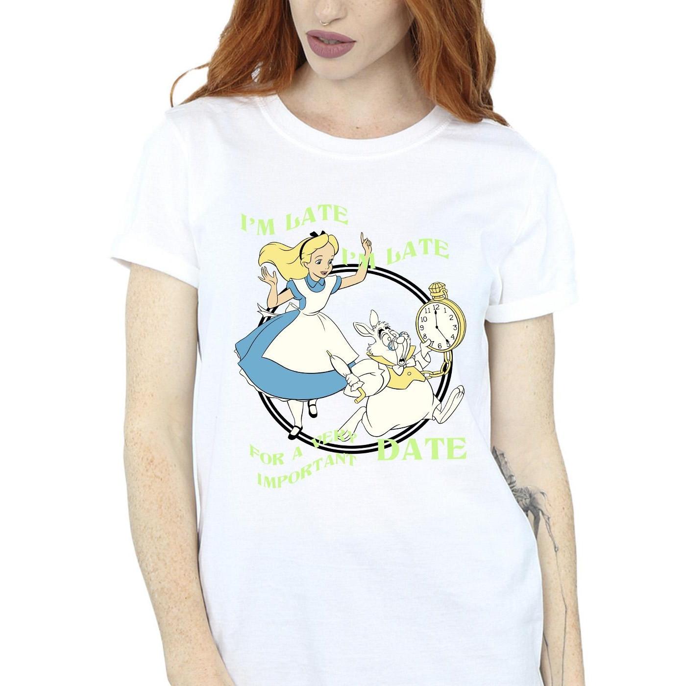 Disney  Tshirt ALICE IN WONDERLAND I'M LATE 