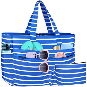 Große wasserdichte Strandtasche mit Reißverschluß