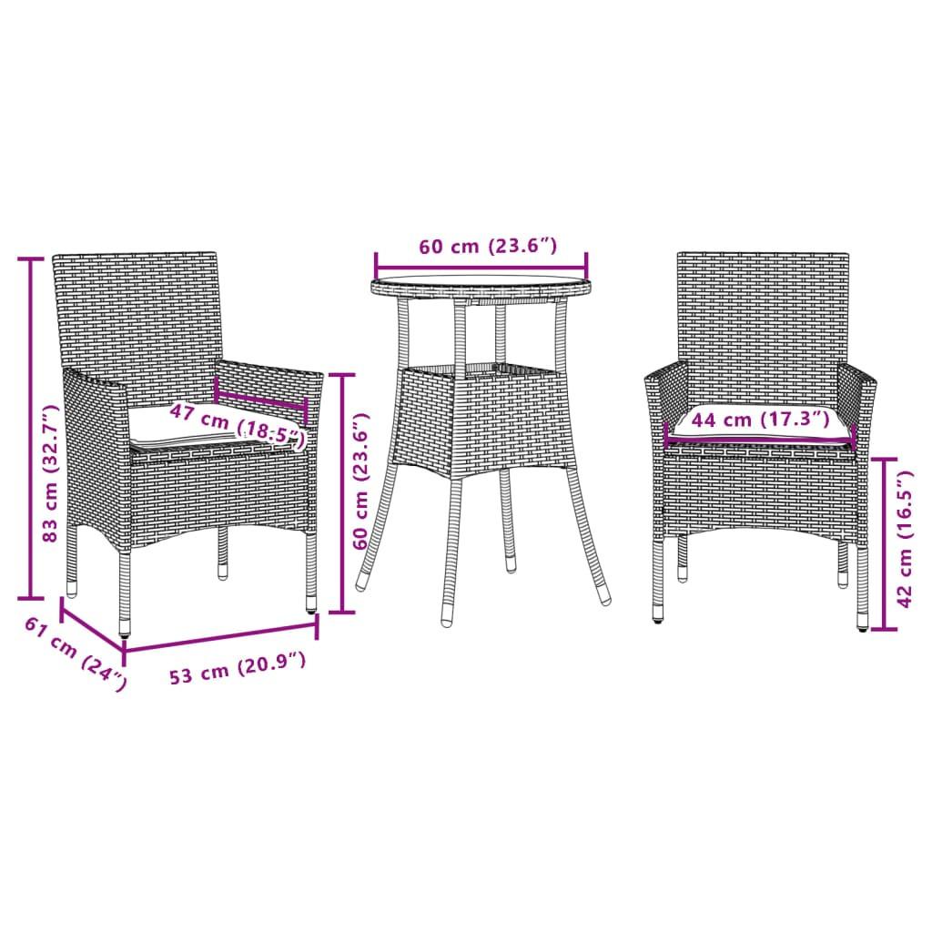 VidaXL Garten essgruppe poly-rattan  