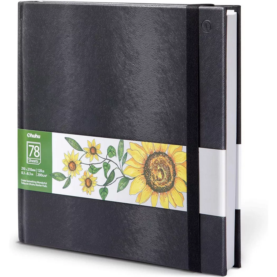 Ohuhu - Kunst-Skizzenbuch mit Hardcover 156 Seiten, One Size, Schwarz