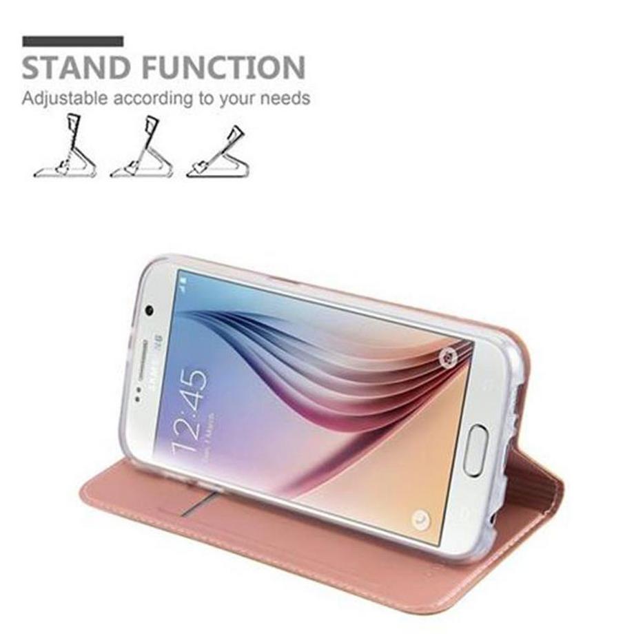Cadorabo  Housse compatible avec Samsung Galaxy S6 - Coque de protection avec fermeture magnétique, fonction de support et compartiment pour carte 