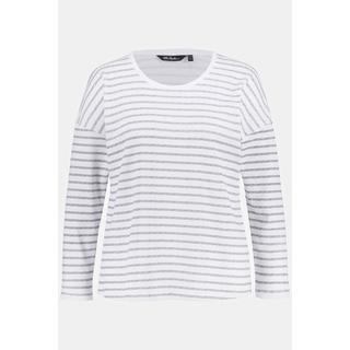 Ulla Popken  T-shirt d'intérieur, à rayures, oversize, col rond, manches longues 