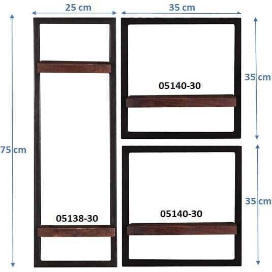 mutoni Wandregal Elvana natur 65x25x75 (3-tlg)  