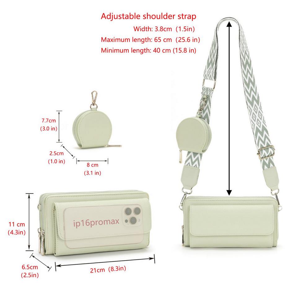 Only-bags.store Kleine Umhängetasche mit abnehmbarer Geldbörse  