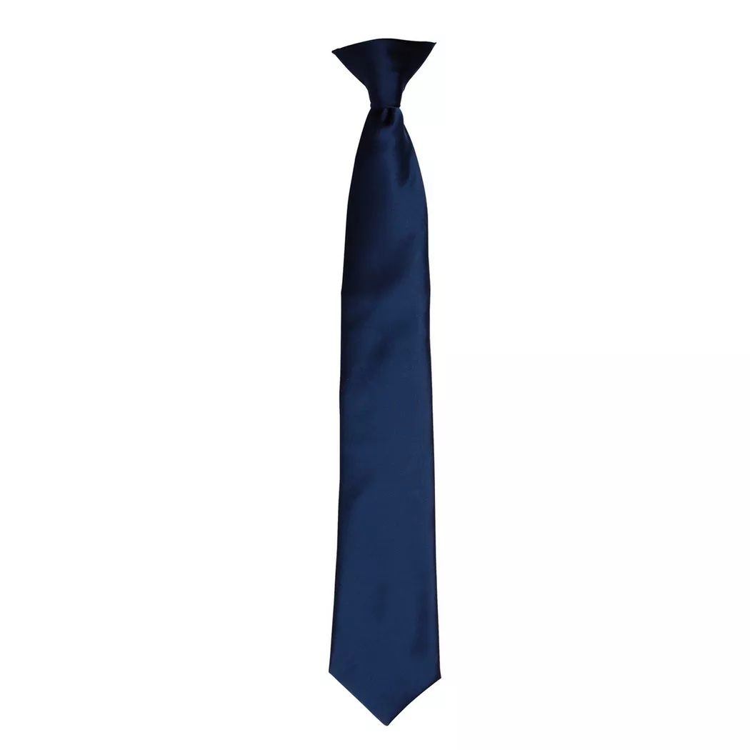 PREMIER - SatinKrawatte zum Anklipsen, für Herren, Marine, One Size