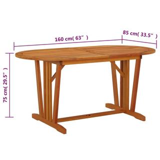 VidaXL Table de jardin bois  