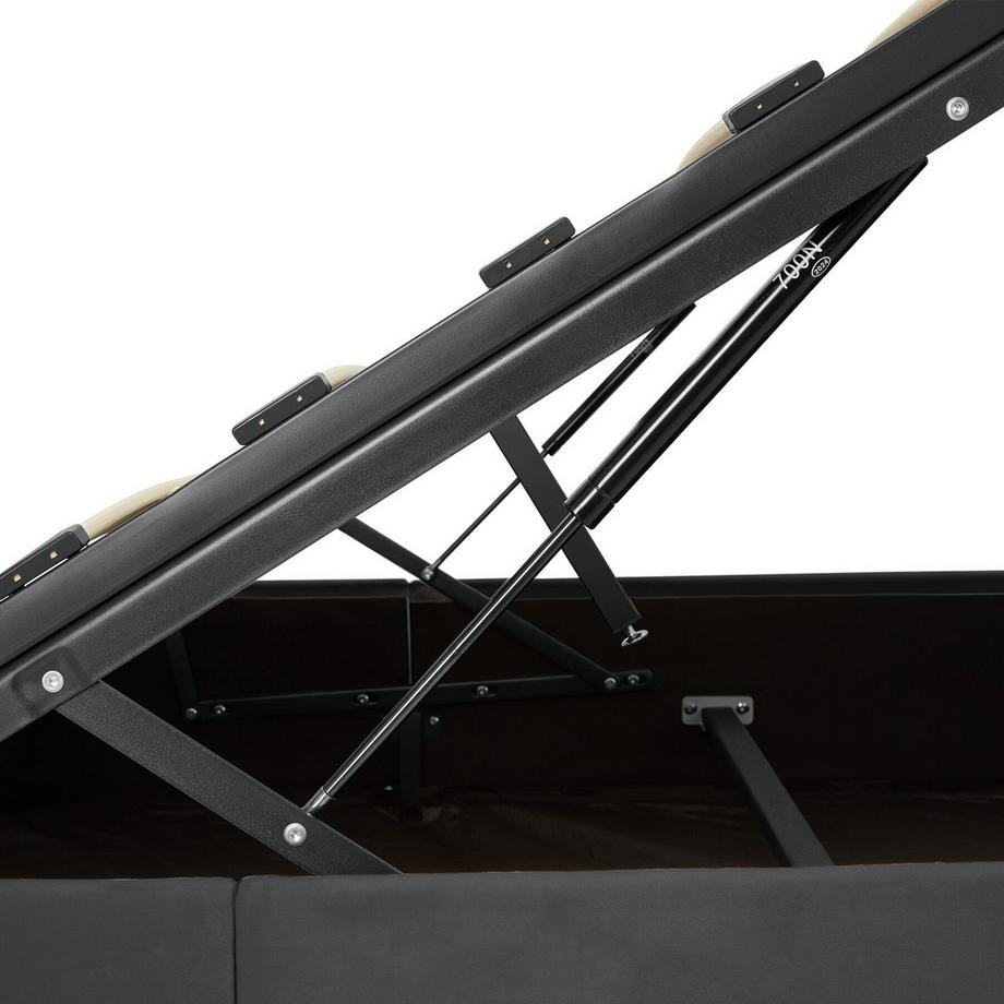 Tectake Lit rembourré SEDONA en aspect velours avec motif matelassé  