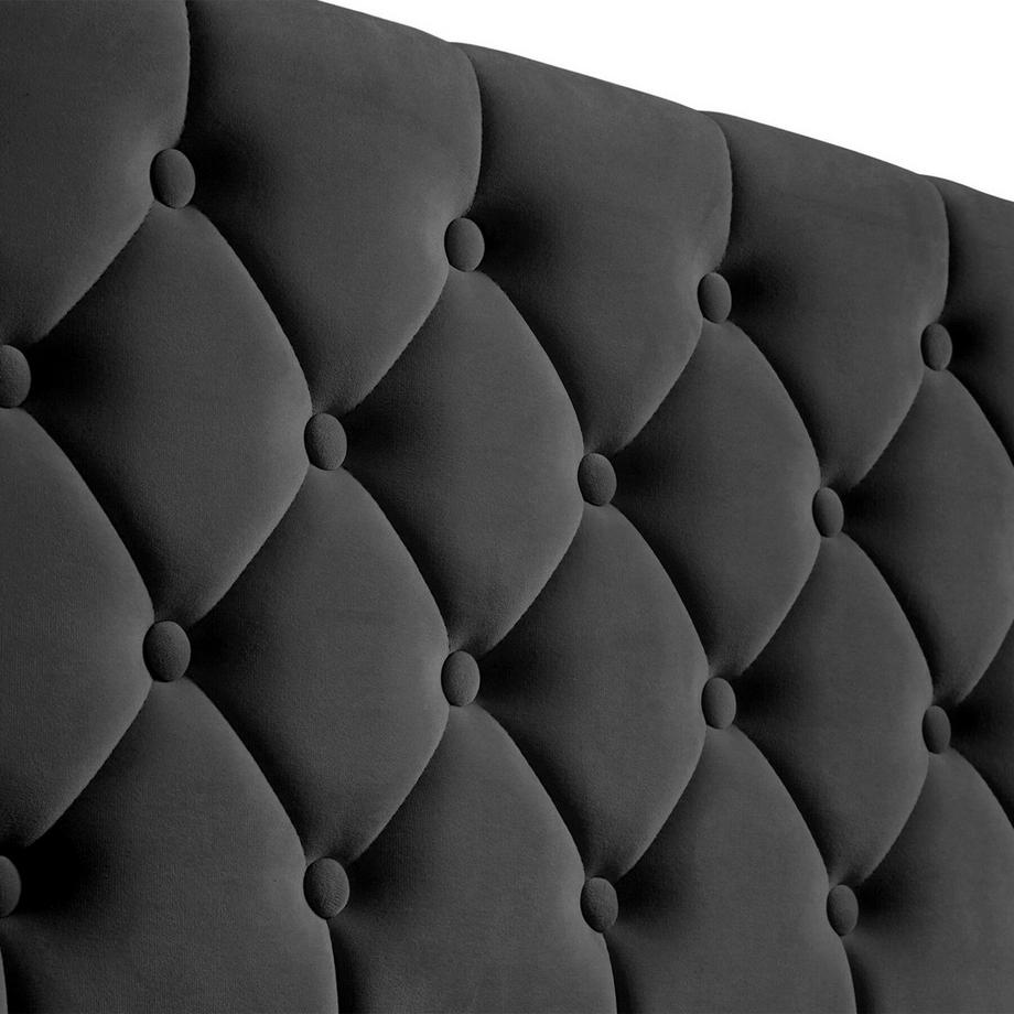 Tectake Lit rembourré SEDONA en aspect velours avec motif matelassé  