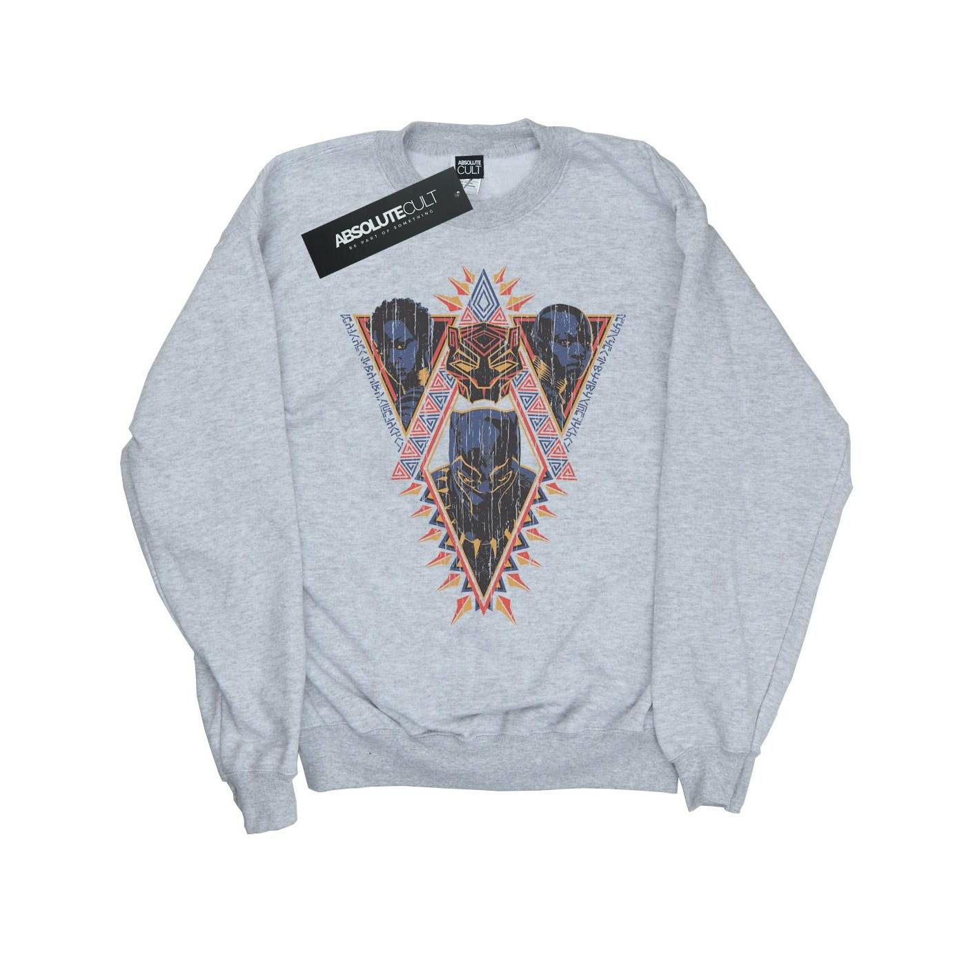 Image of Black Panther Tribal Heads Sweatshirt Mädchen Grau 116