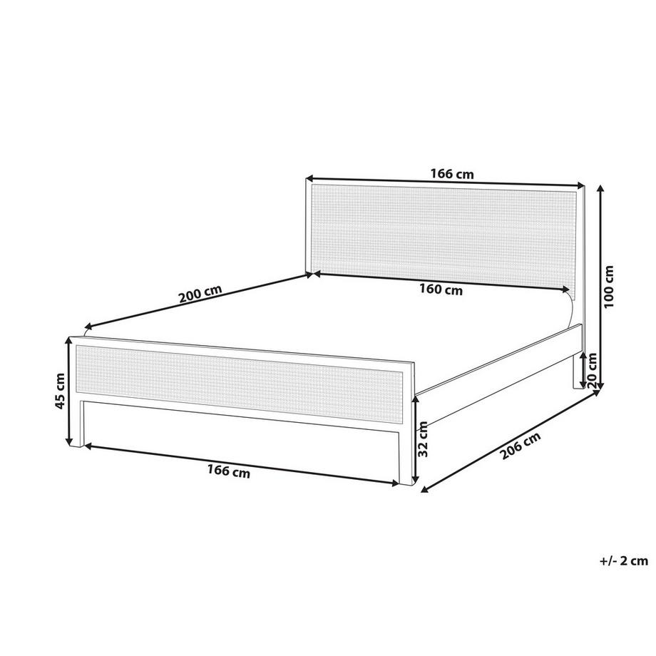 Beliani Lit avec sommier en Bois de pin Rustique SALERNAS  