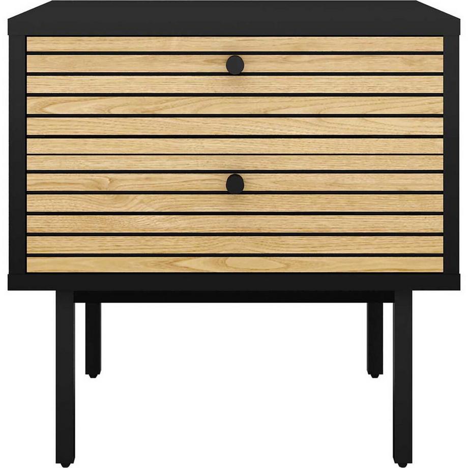 mutoni Cassettiera in vero legno impiallacciato 50x40x50 nero  