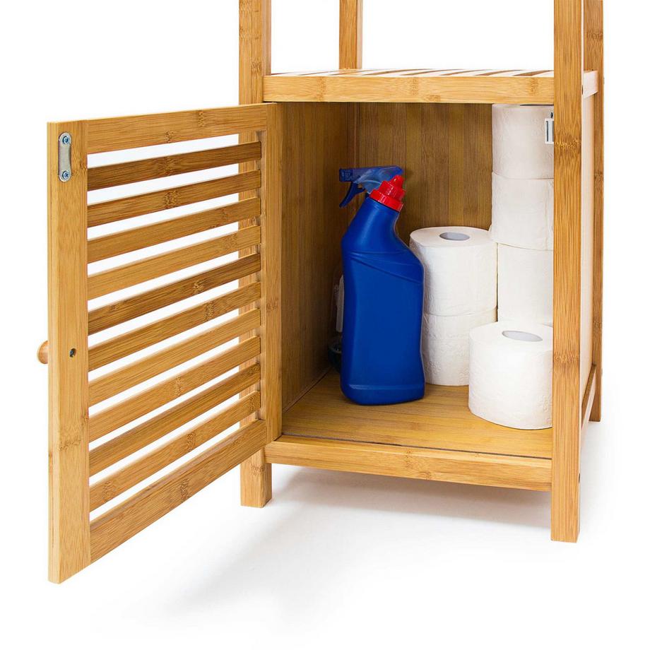 B2X Badezimmerregal aus Bambus mit Tür  
