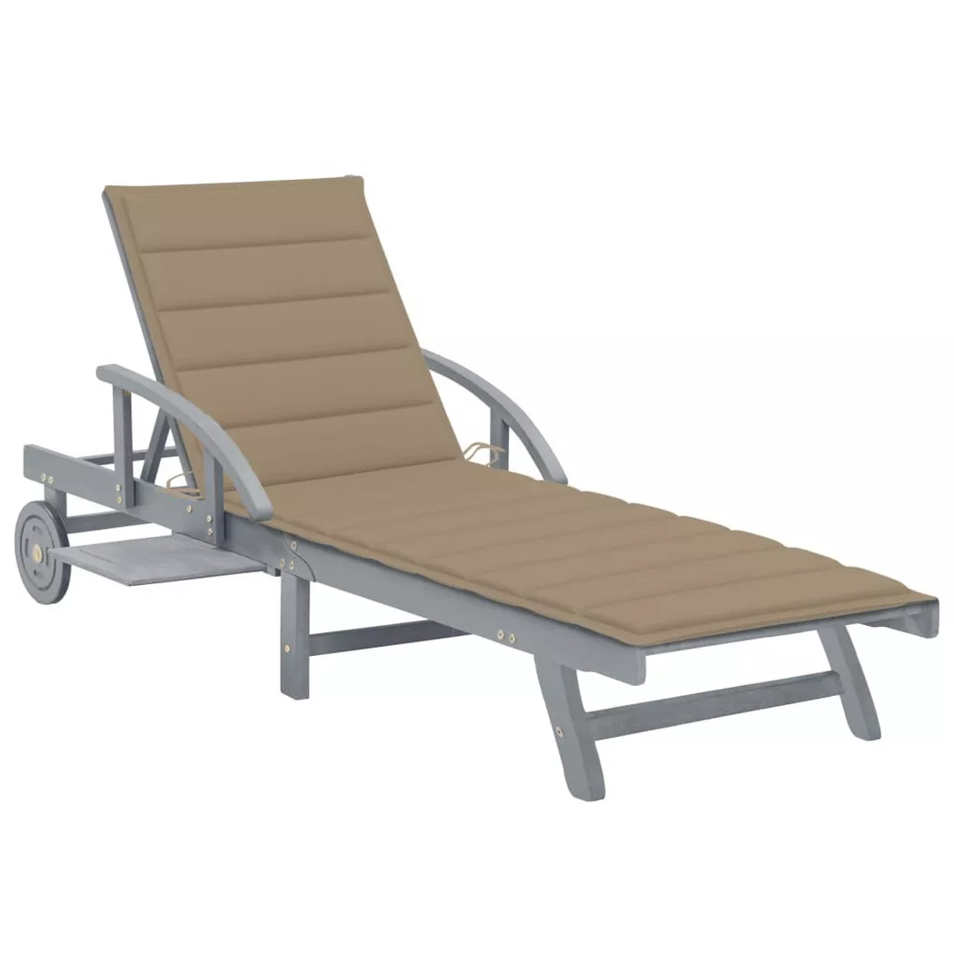 VidaXL - Chaise longue bois d'acacia, One Size, Gris