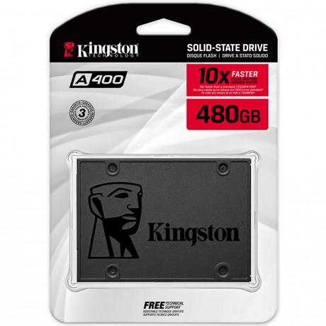 Kingston  SSD Kingston A400 da 2,5" - Unità a stato solido ultraveloce da 480 GB 