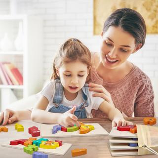 Activity-board  6 Stück Dinosaurier Holzpuzzle für Kinder lernen pädagogische Baby-Puzzle 