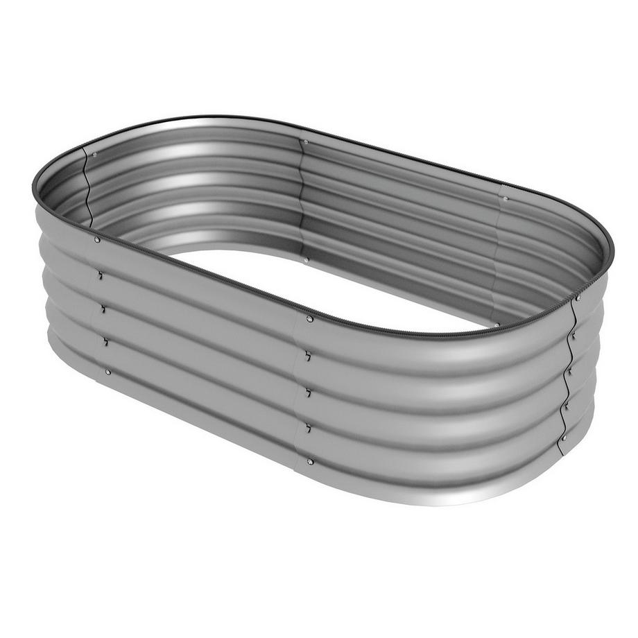 Aiuola Rialzata In Metallo Fioriera Per Ortaggi Fioriera Fai-Da-Te Con Fondo Aperto Aiuola Per Erbe Aromatiche Per Giardino Balcone Argento 105 X 62 X 30 Cm