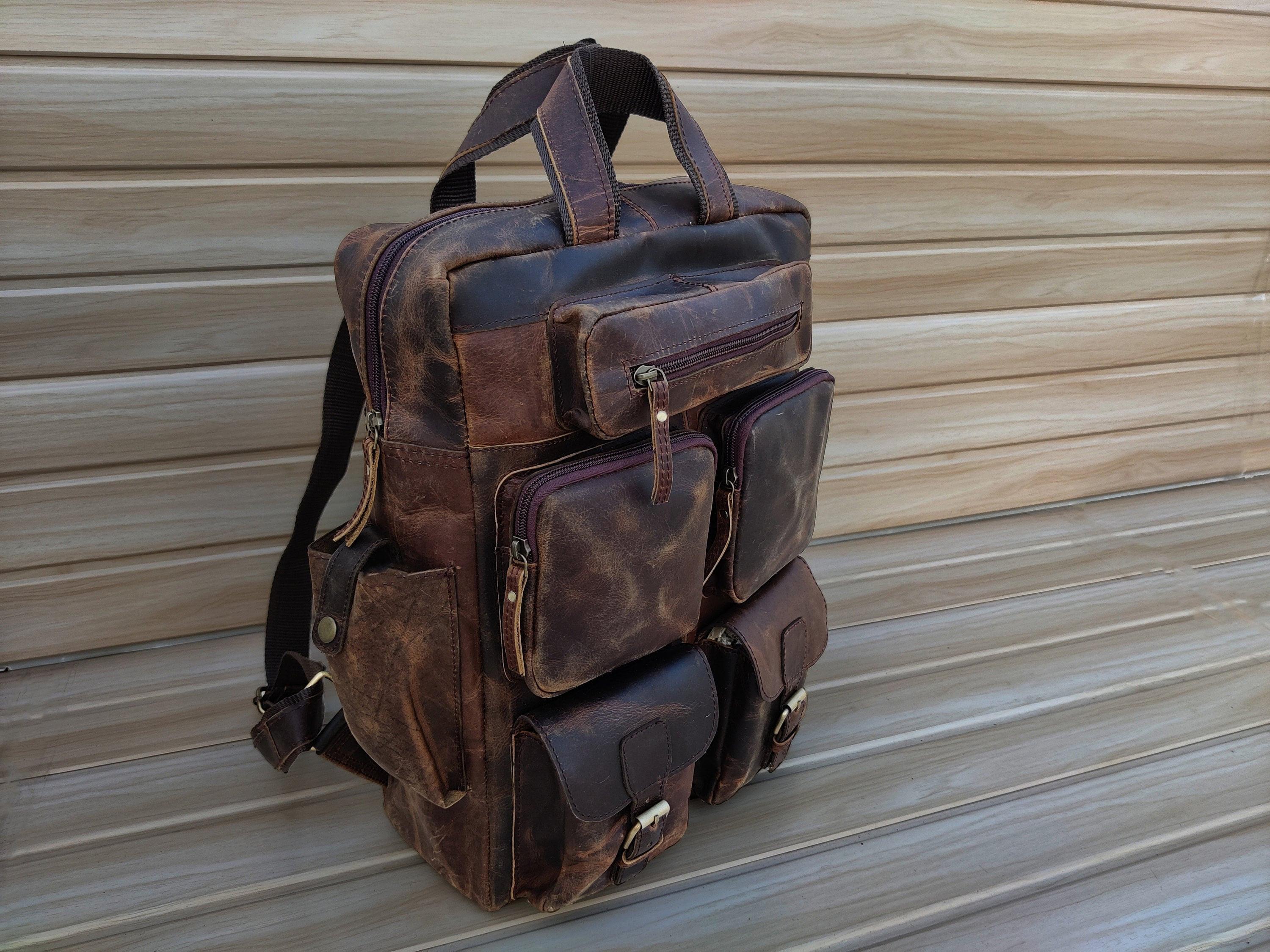 Only-bags.store Leder Laptop Rucksack  