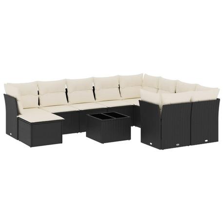 VidaXL Ensemble de canapés de jardin rotin synthétique  