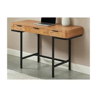 Vente-unique Schreibtisch mit 3 Schubladen - MDF & Metall - Holzfarben & Schwarz - LISELA  