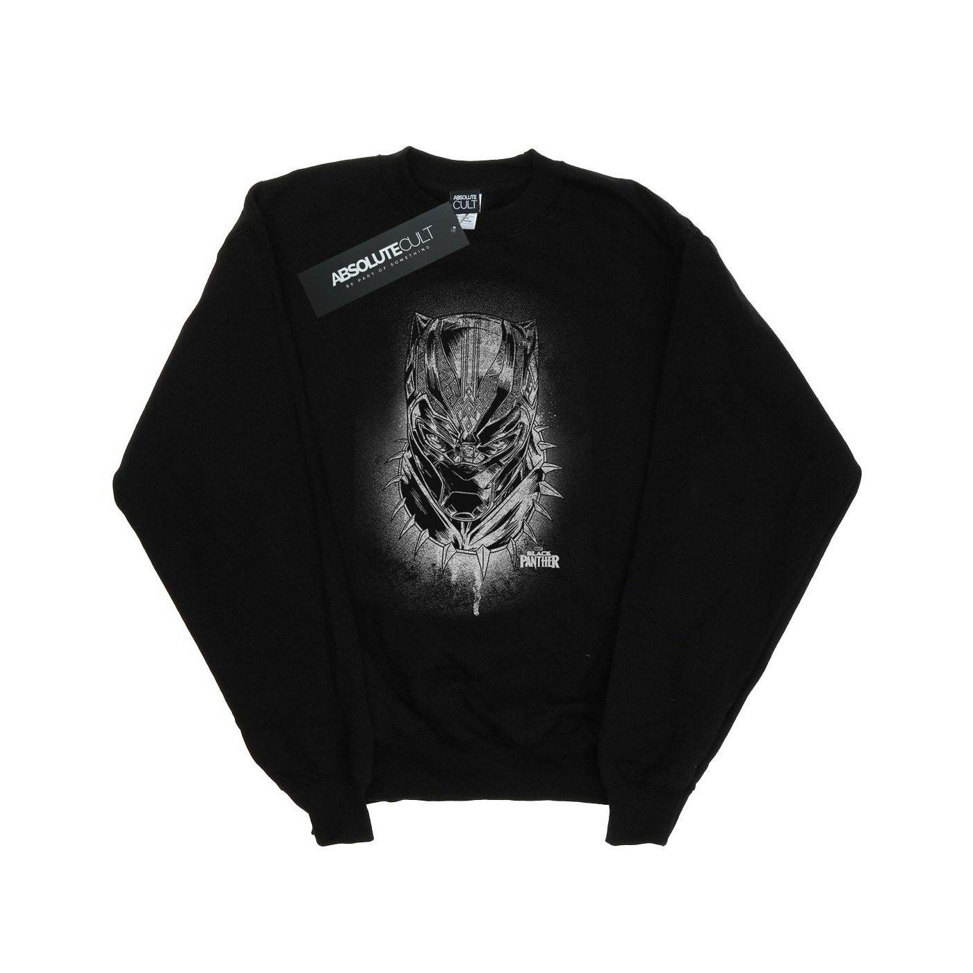 Image of Black Panther Spray Headshot Sweatshirt Unisex Schwarz 140/146