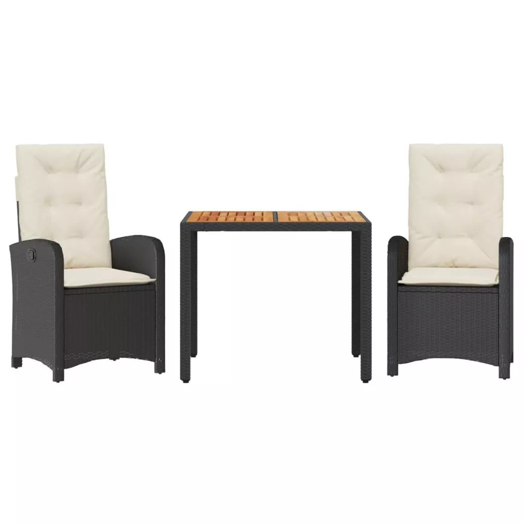 VidaXL - Garten essgruppe poly-rattan, One Size, Schwarz