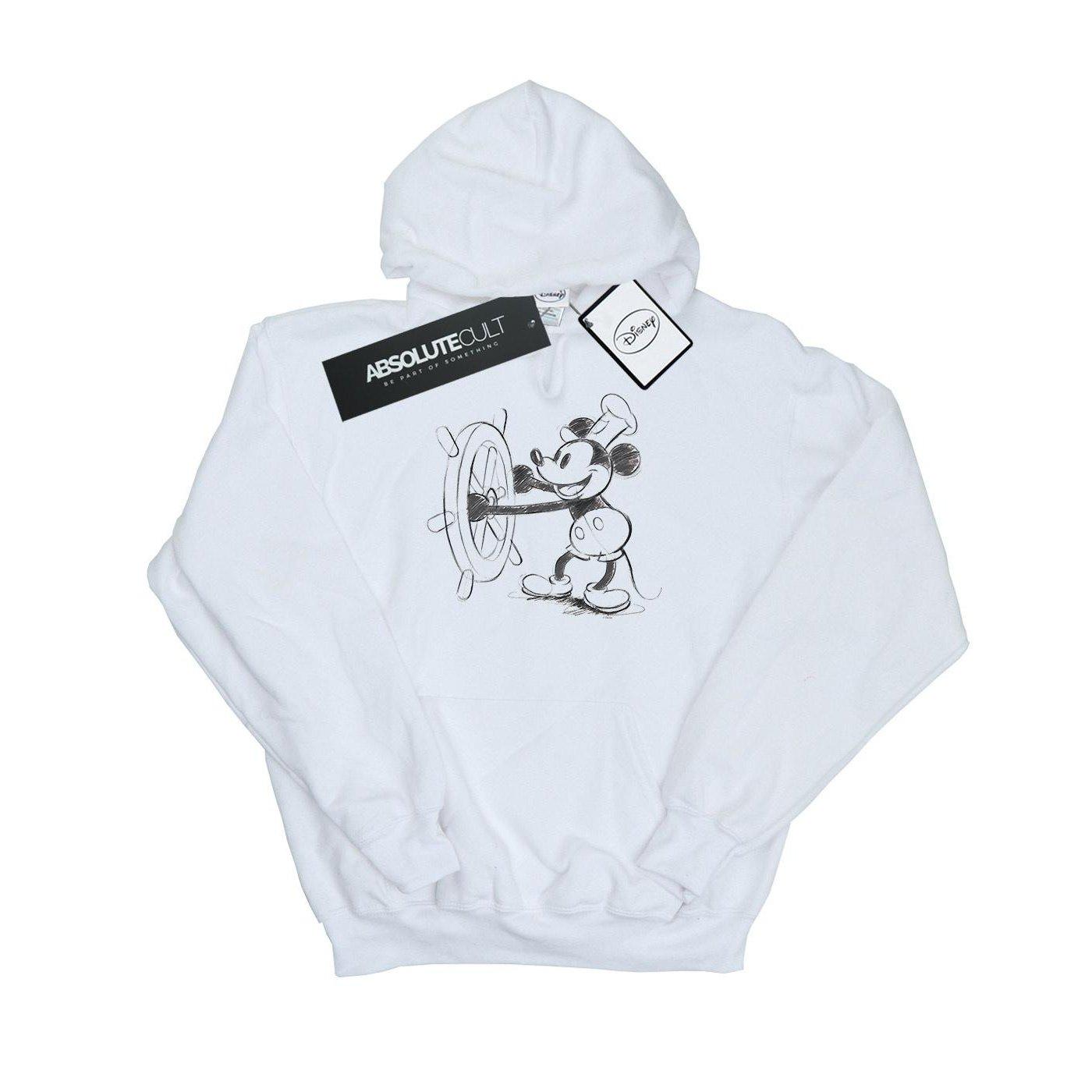 Image of Mickey Mouse Steamboat Sketch Kapuzenpullover Jungen Weiss 140/146