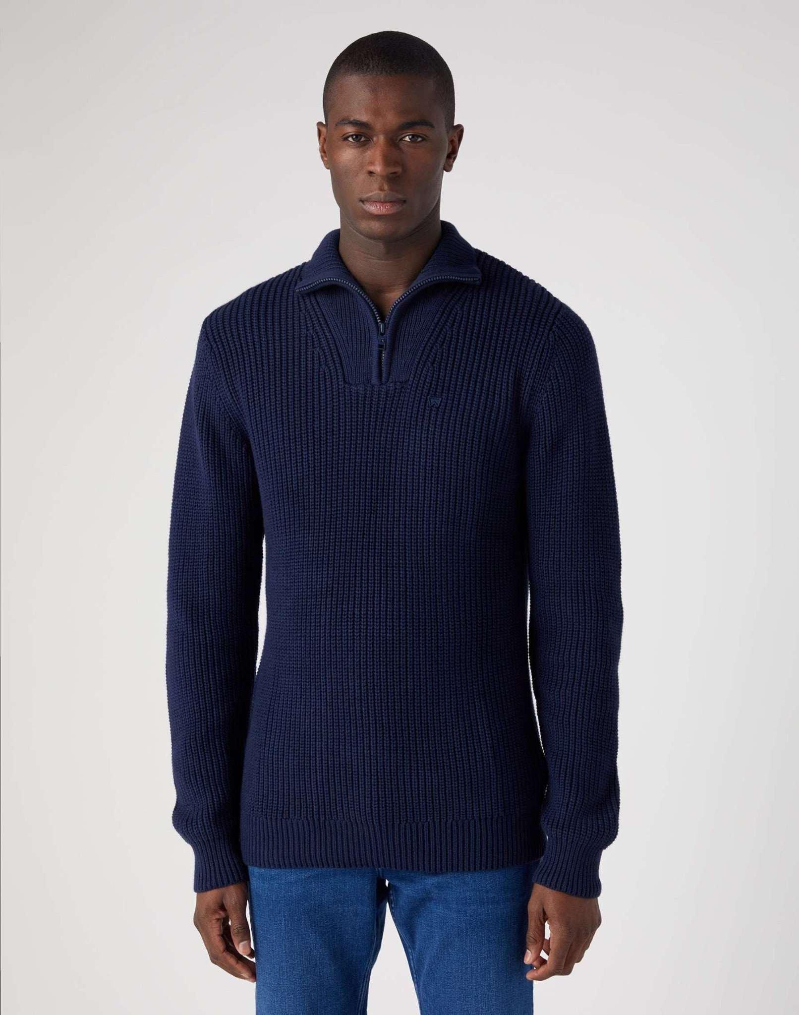 Image of Pullover Half Zip Knit Herren Blau M