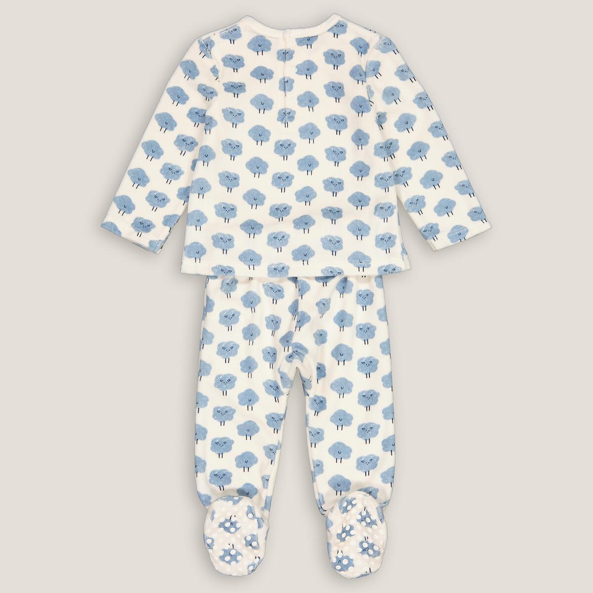 La Redoute Collections  2-teiliger Samt-Pyjama mit Füssen 