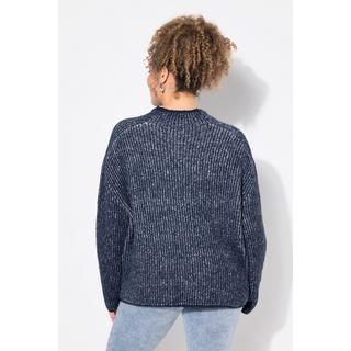 Ulla Popken  Pullover, Streifen, Stehkragen, Langarm 