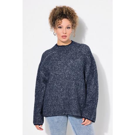 Ulla Popken  Pullover, Streifen, Stehkragen, Langarm 