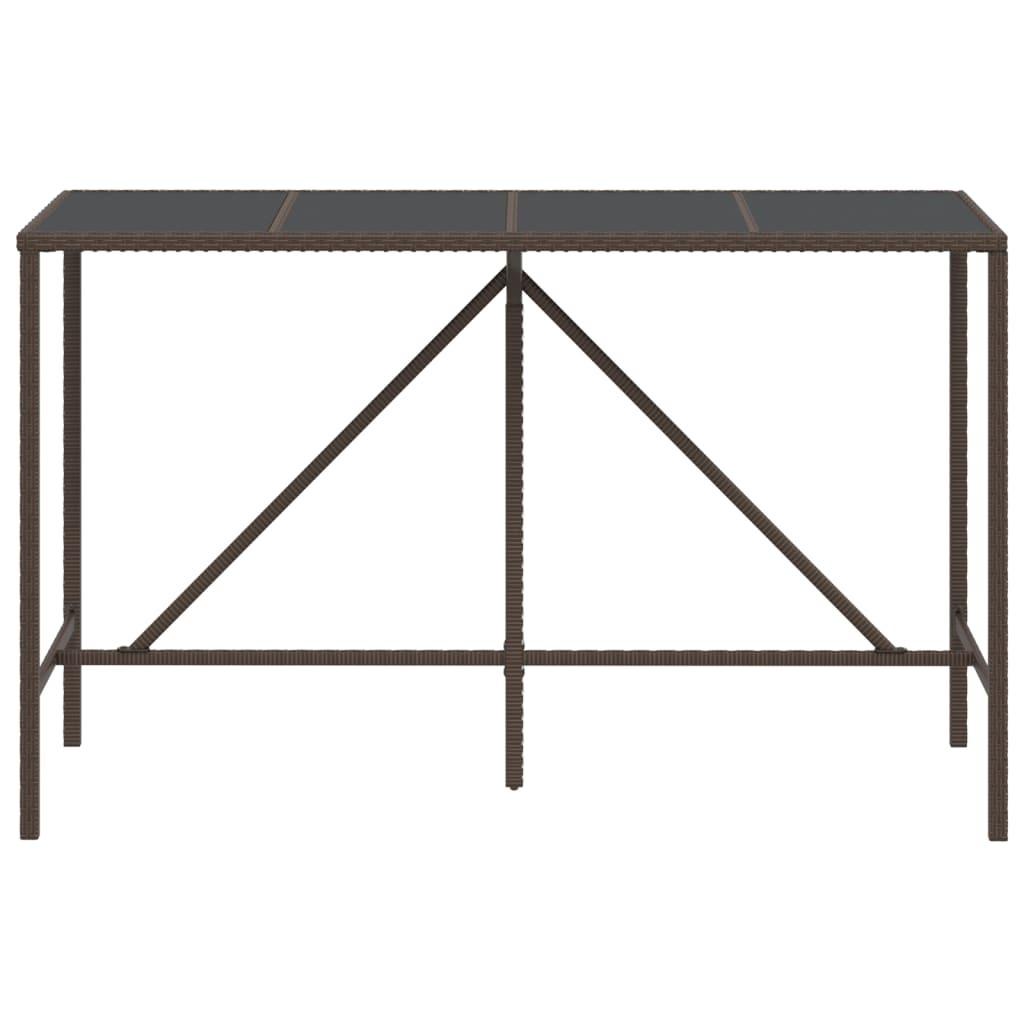 VidaXL Table de bar avec dessus en verre rotin synthétique  