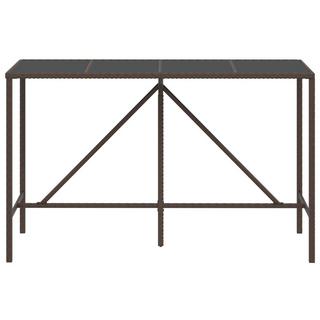 VidaXL Table de bar avec dessus en verre rotin synthétique  