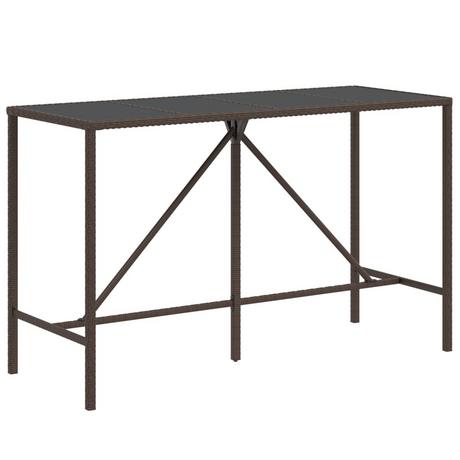 VidaXL Table de bar avec dessus en verre rotin synthétique  