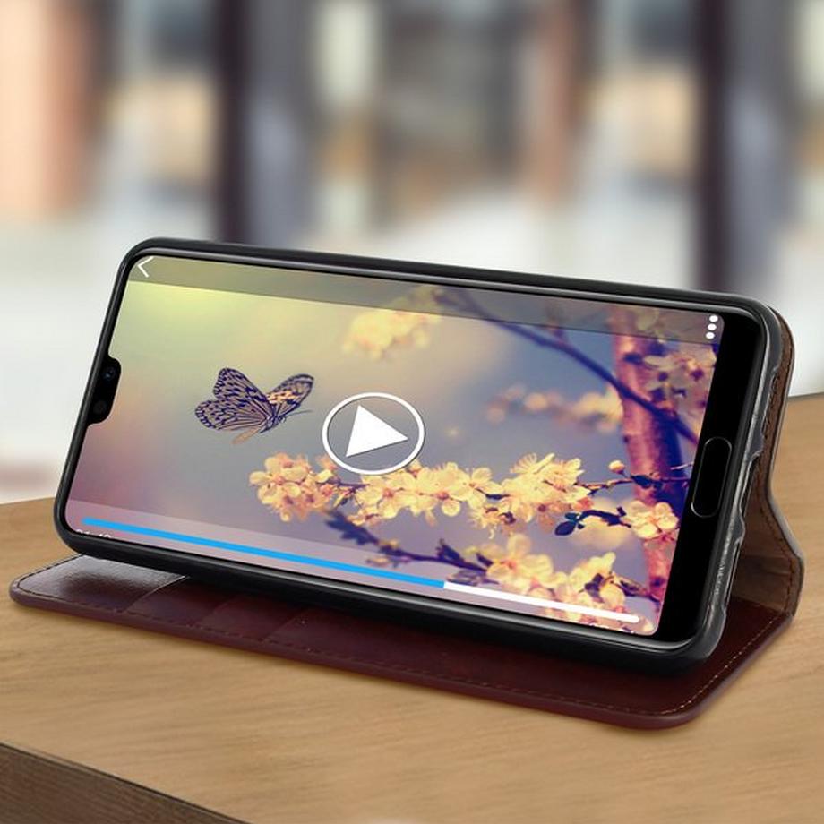 Avizar  Cover Echtleder Huawei P20 Pro Braun 